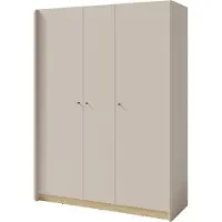 Furniture24 Kleerkast Alessio Ae1, afmetingen 145 x 195 x 52 cm, kleur zandbeige/geoliede eik