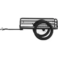 Sweiko Fietsaanhanger, draagvermogen 125 kg, transportaanhanger, opvouwbaar en opbergbaar, snelsluiting met universele koppeling, wielen van 50,8 cm, geschikt voor de meeste fietsen, frame van koolstofstaal