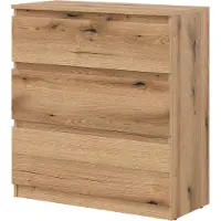 Furniture24 Kommode 78x84x35 cm REMI RM02, ladekast met 3 laden, afwerking: Evoke eikenhout