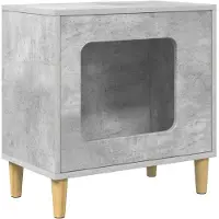 vidaXL Kattenhuis Betongrijs 51 x 30 x 52 cm Bewerkt hout