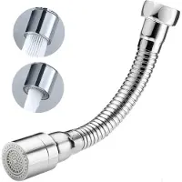 OCreon Kraanverlenging - Flexibel - 14 cm - Kraanopzetstuk met 2 modi - Draaibaar kraanopzetstuk 360 graden - Sproeiers voor kranen