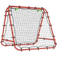 HOMCOM -Fußball Rebounder-PE, Stahl--100L x 95T x 90H cm-Rot