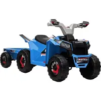 HOMCOM Elektrische kinderauto Kunststof, Metaal 106L x 41,5B x 48,5H cm Blauw+Grijs+Zwart