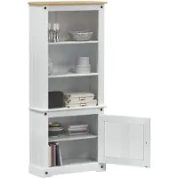 vidaXL Highboard Wit 74 x 38 x 170 cm Massief grenenhout