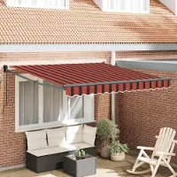 Prolenta Maison Exclusive - Uitschuifbare zonnescherm, rood en zwart, 350 x 250 x 165 cm