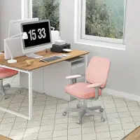 MODFU - Bureaustoel - Ergonomisch En In Hoogte Verstelbaar - Draaibaar - Polyester - Roze - 55 X 48 X 82,5-94,5 Cm