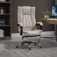 MODFU - Bureaustoel - Ergonomisch En Verstelbaar - Modern - Voor Bureau - Microvezel En Schuim - Beige - 63 x 71 x 110-118 cm