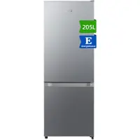 Chiq 205 L koel-vriescombinatie, zilver, low frost, 153 L koel- & 52 L vriesruimte, compacte breedte, omkeerbare deur, verstelbare voeten JR205LSE [energielabel E]