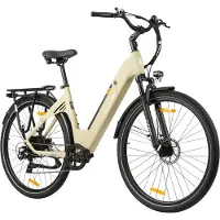 TTGO Elektrische Stadsfiets C3 SE - 250W Motor - 36V 18Ah Accu - 28 Inch - Bereik tot 120km - Shimano 7-Snelheden - Max 25km/u - Beige
