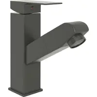 vidaXL Wastafelkraan met uittrekfunctie 157x172 mm grijs
