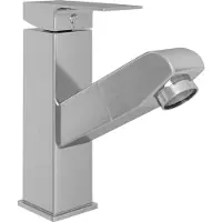 vidaXL Wastafelkraan met uittrekfunctie 157x172 mm zilverkleurig