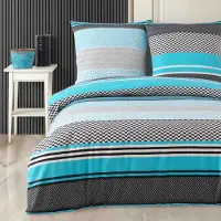 Buymax beddengoed, dekbedovertrek 155x220 cm, kussensloop 80x80 cm, 2-delige set. Dekbedovertrek van 100% katoen, flanellen kwaliteit met rits
