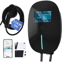 Puluomis - Wallbox EV Charger 11 kW - Smartcharge laadpaal met app - 7 meter kabel - Type 2 - 3-fase - 6–16A instelbaar - Zwart