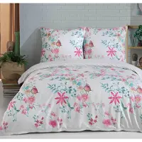 Buymax beddengoed, dekbedovertrek 155x220 cm, kussensloop 80x80 cm, 2-delige set. Dekbedovertrek van 100% katoen renforcé met rits
