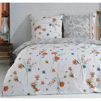 Buymax beddengoed, dekbedovertrek 200x200 cm, kussensloop 80x80 cm, 3-delige set. Dekbedovertrek van 100% katoen renforcé met rits