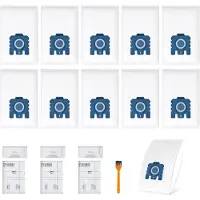 INF Vervangende stofzakken 10-pack Wit ABS+niet-geweven stof compatibel met Miele GN voor Classic C1, Complete C2 C3, S2 S5 S8