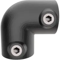GeZu Impex 90° Kniestuk Buis Klem Ø42mm Thermisch Verzinkt Zwart