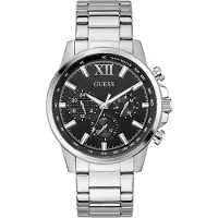 GUESS Analoog horloge 'Walker' zwart / zilver