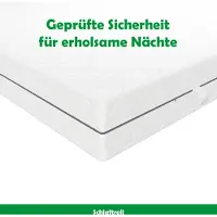 Schlaftroll 160 x 200 cm pocketveringmatras - H2/H3 - 7 zones - omkeerbaar - microvezelhoes met grijze details - hoogte 21 cm