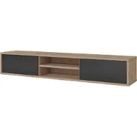 Meublorama TV-meubel 180cm, 2 deuren en 2 vakken collectie MAANUM. Kleur licht eiken en grijs.