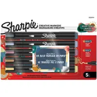 Sharpie Creative Marker acrylverf pennen | Waterbasis verfmarkers | Niet-doorlopende inkt schrijft op de meeste oppervlakken | Kogelpunt | Knutsel- en kunstbenodigdheden | Warme tinten | 5 stuks