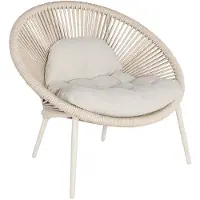 Suns Prato lounge tuinstoel aluminium/koord incl. zitkussen camel sand 2 stuks