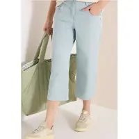 Cecil Dames 7/8 High Waist broek met uitlopende pijpen in Loose Fit - Blauw - 34