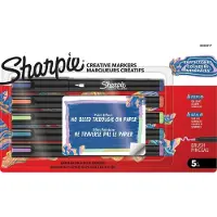 Sharpie Creative Marker acrylverf pennen | Water-based verfmarkers | Niet-doorlopende inkt schrijft op de meeste oppervlakken | Borstelpunt | Knutsel- en kunstbenodigdheden | Warme tinten | 5 stuks