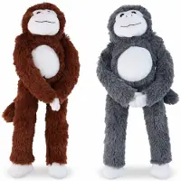 Sans marque Eddy Toys Pluche Aap - 43452 - Plush Monkey Knuffel met Klittenband Handen - Pluche Aap Knuffel met Lange Armen en Benen - Zachte Knuffel Aap Speelgoed - Bruin of Grijs - 1 Willekeurige Kleur