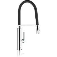 GROHE Feel keukenmengkraan hoge uitloop ngatsmontage met professionele handdouche cartouche met keramische schijven draaibare uitloop 360 draaibare arm chroom