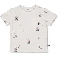 Feetje T-shirt Seaside Happiness ecru/blauw Jongens Katoen Ronde hals All over print - maat 80
