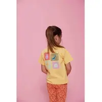 Jubel T-shirt met backprint Lazy Lagoon geel Meisjes Katoen Ronde hals - maat 104