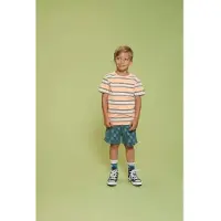 Sturdy gestreept T-shirt Lagoon Legends neon oranje Jongens Polyester-katoen Ronde hals - maat 128