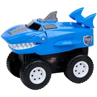 Eddy Toys Haai Auto - Shark Car met Licht en Geluid - Speelgoed Auto met Grote Wielen - Monstertruck - Werkt op 3x AA Batterijen - Blauw/Zwart/Wit