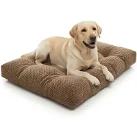 Happysnoots Hondenkussen 100 x 70 cm - XXL Benchkussen - Bruin Hondenbed - Groot Dierenkussen - Luxe Hondenmat