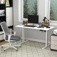 Sweiko Staand Bureau - Hoogte verstelbaar - 140x70x72/116 cm - Wit