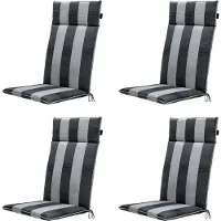 Madison tuinstoelkussen hoge rug alice grey ca. 120x50 cm set van 4