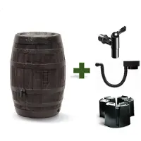 Homesaver Complete Set Woodrain 250L Regenton – Houtlook – Inclusief kraan, voet & vulautomaat