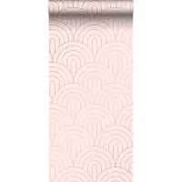 ESTAhome behang art deco bogen zacht roze en roségoud - 53 cm x 10.05 m - 139217