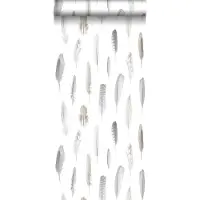 ESTAhome behang veren licht crème beige - 53 cm x 10.05 m - 138893