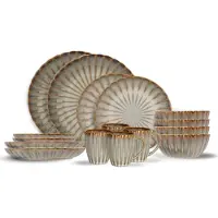 Cosy & Trendy Serviesset Astera Pearl 16-delig / 4 personen - 4 dinerborden, 4 ontbijtborden, 4 kommen en 4 mokken