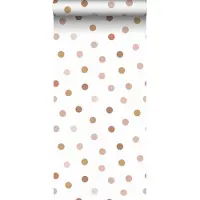 ESTAhome behang stippen terracotta en wit - 53 cm x 10.05 m - 139349