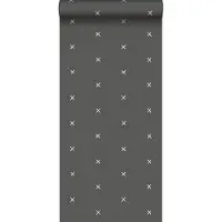 ESTAhome behang grafisch motief vergrijsd zwart - 53 cm x 10.05 m - 139070