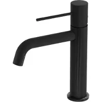 Domino ORION - Zwarte Wastafelkraan - Eéngreeps Badkamer Mengkraan - Keramische Cartouche - 1-Gats - Modern Zwart