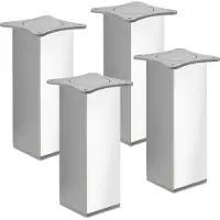 Sotech 4 St. meubelpoot QUEBEC II 200 mm 65 x 65 mm gepolijst chroom meubelpoten van aluminium van