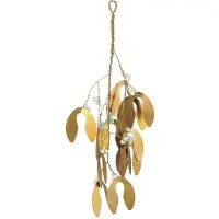 Ib Laursen Mistletoe kersthanger Messing & Witte Parels 30cm