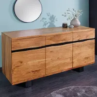 Riess Massief houten dressoir MAMMUT 160 cm metalen boomrand met acaciahoningafwerking - 39364