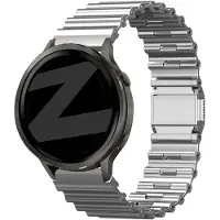 Bandz Premium Steel Strap Ocean universeel 22mm bandje - metalen horlogebandje geschikt voor verschillende Samsung, Huawei, Polar & Garmin - Zilver