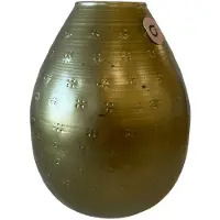 Atmosphera Bloemenvaas Emperor Ovaal - goud - metaal - D10 x H15 cm - Stelen en boeketten