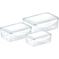 Tescoma FRESHBOX set van 3 stuks, 0,2 - 0,5 - 1,0 liter, rechthoekig
